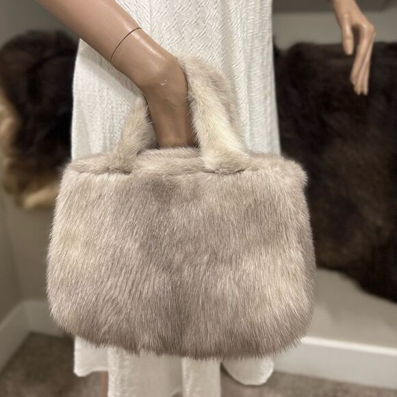 Premium Natural Mink Fur With Fur Handles Bag, Crossbody - Picture 3 of 14